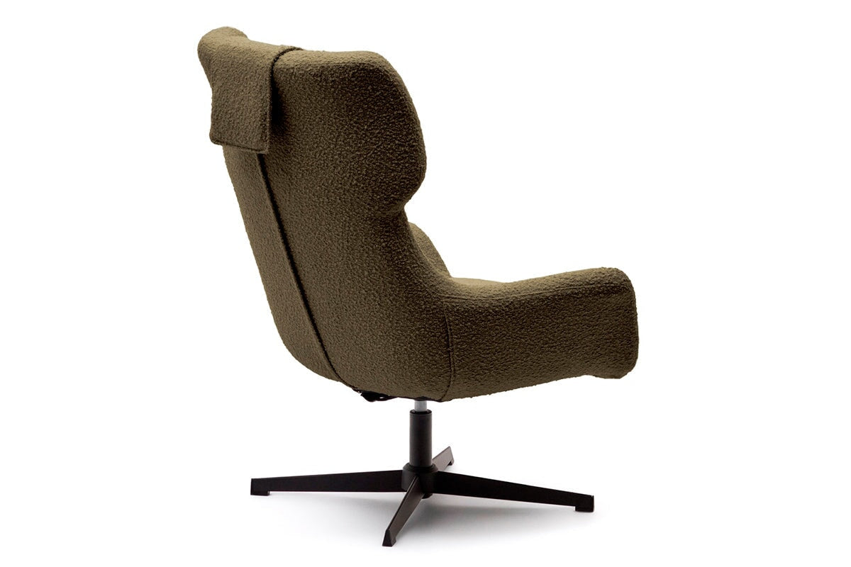 Como Zalin Armchair - Shearling Fabric [Shearling Fabric]-white  