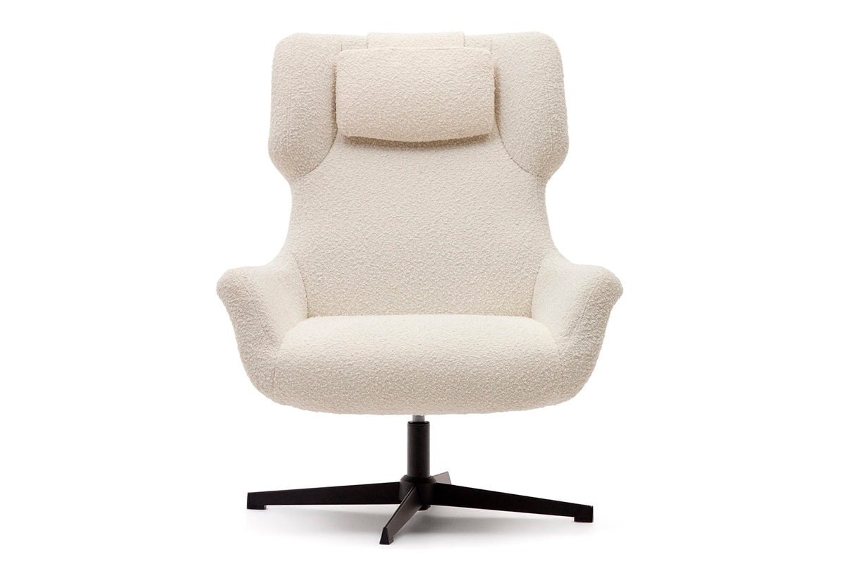 Como Zalin Armchair - Shearling Fabric [Shearling Fabric]-white  