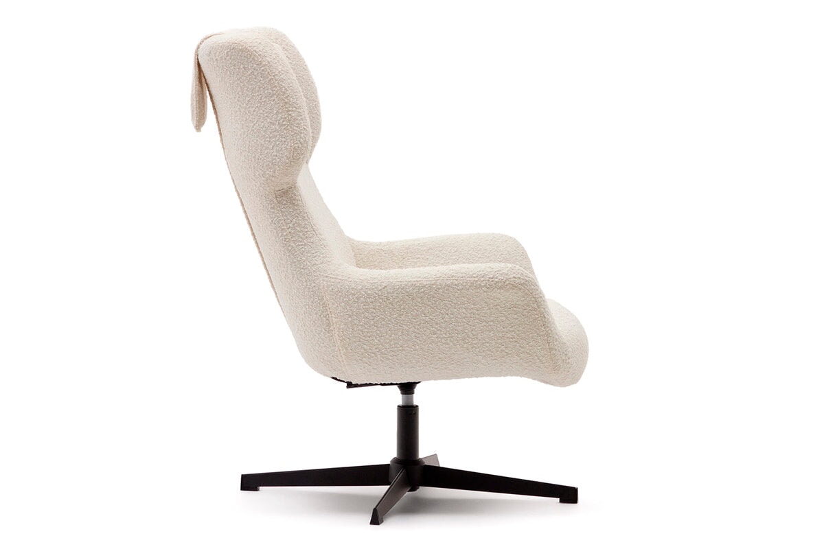 Como Zalin Armchair - Shearling Fabric [Shearling Fabric]-white  