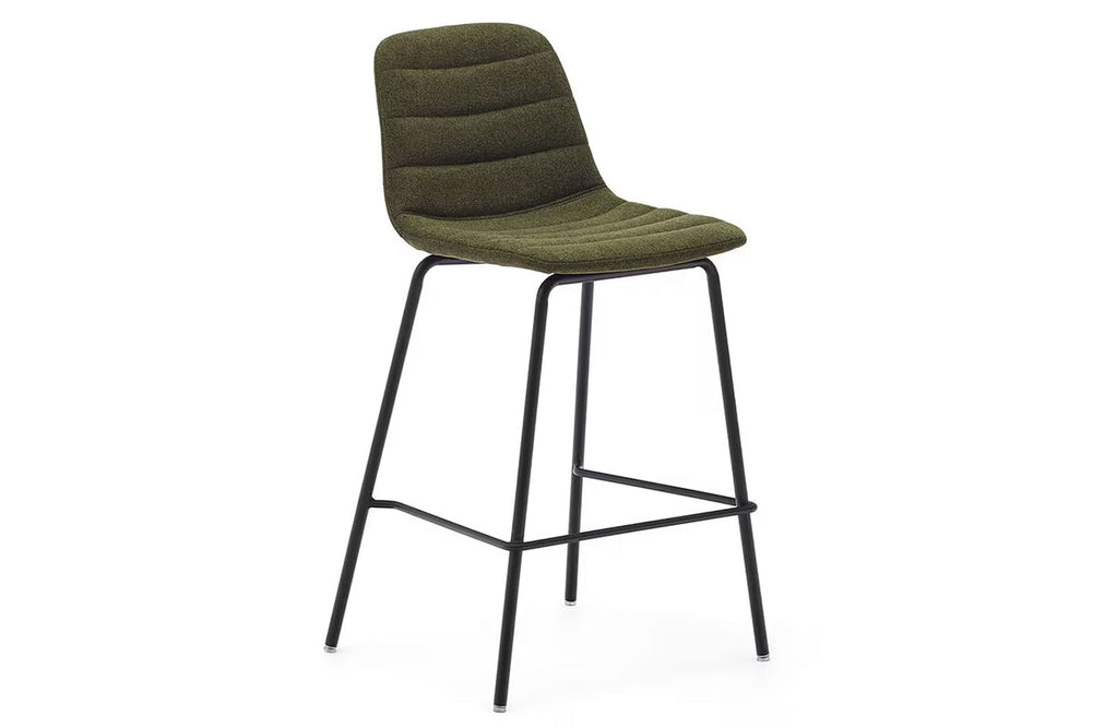 Como Zunara Bar Stool - 650mm Seat Height [925H x 470W]-dark green  