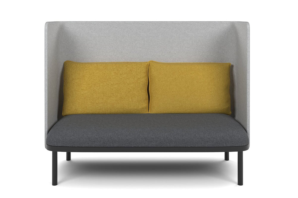 Cozy Double Seater High Back Lounge with Cushion-yellow  