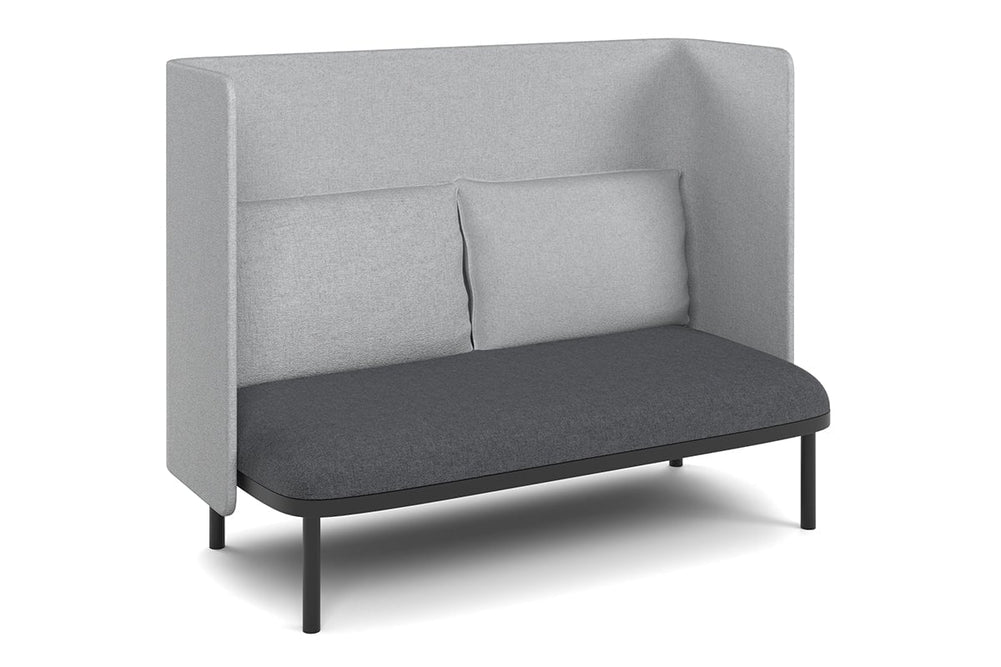 Cozy Double Seater High Back Lounge with Cushion-light grey  