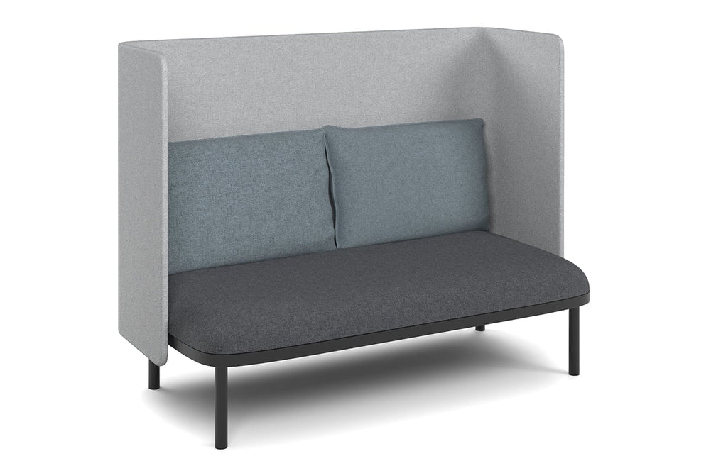 Cozy Double Seater High Back Lounge with Cushion-light blue  