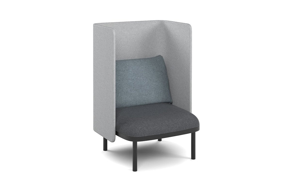 Cozy Single Seater High Back Lounge with Cushion-light blue  