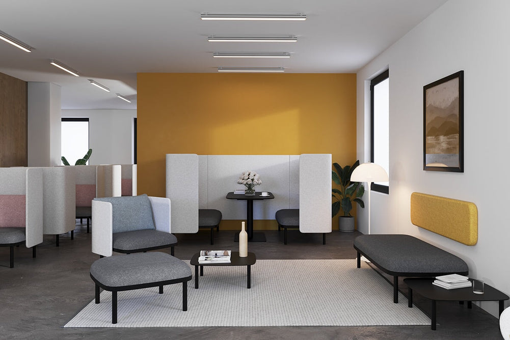 Cozy Single Seater High Back Lounge with Cushion-yellow  