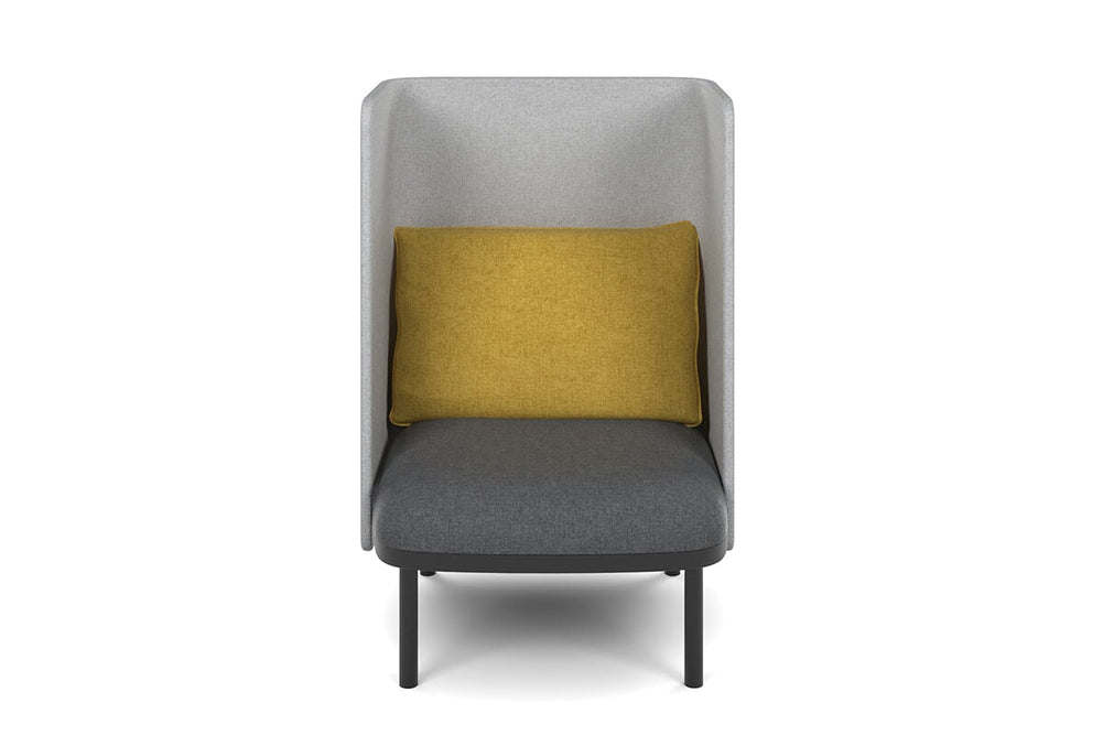 Cozy Single Seater High Back Lounge with Cushion-yellow  