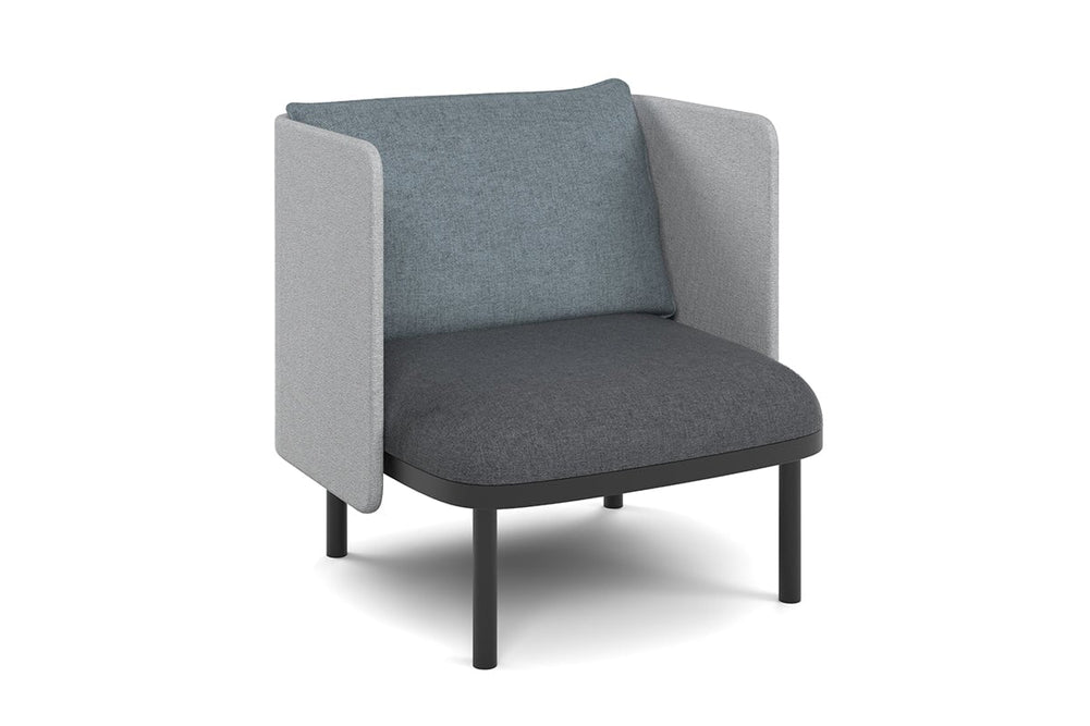 Cozy Single Seater Low Back Lounge with Cushion-light blue  