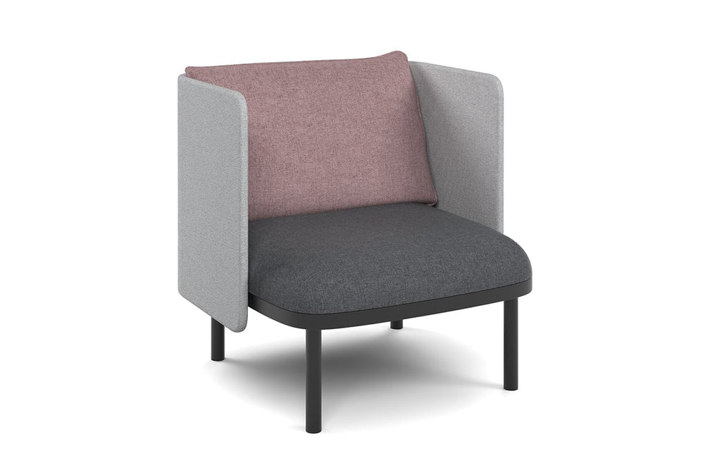 Cozy Single Seater Low Back Lounge with Cushion-pink  