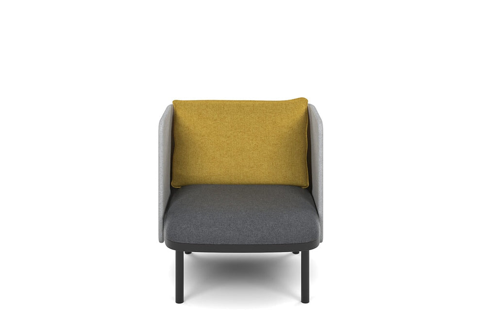 Cozy Single Seater Low Back Lounge with Cushion-yellow  