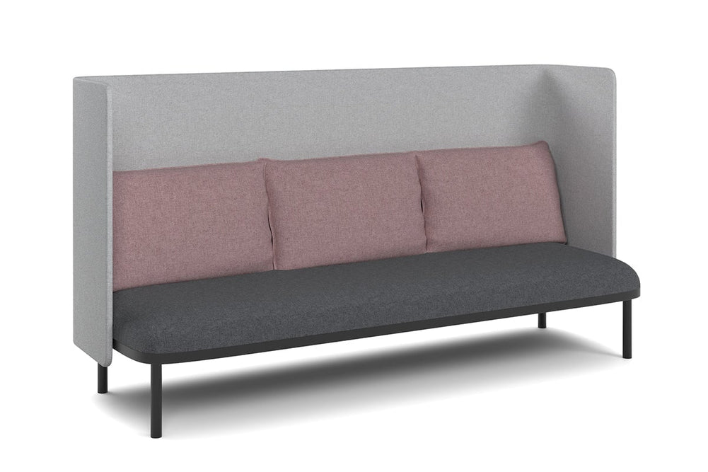 Cozy Triple Seater High Back Lounge with Cushion-pink  