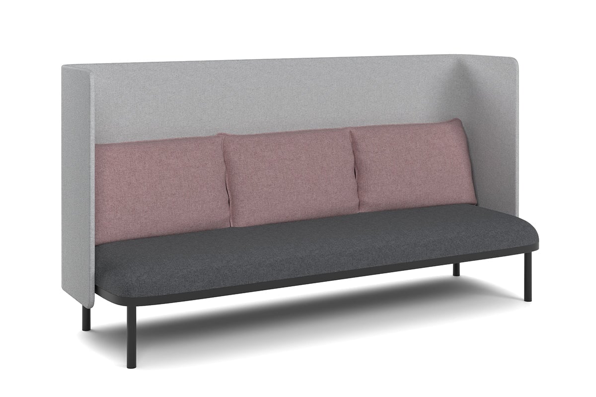Cozy Triple Seater High Back Lounge with Cushion-pink  