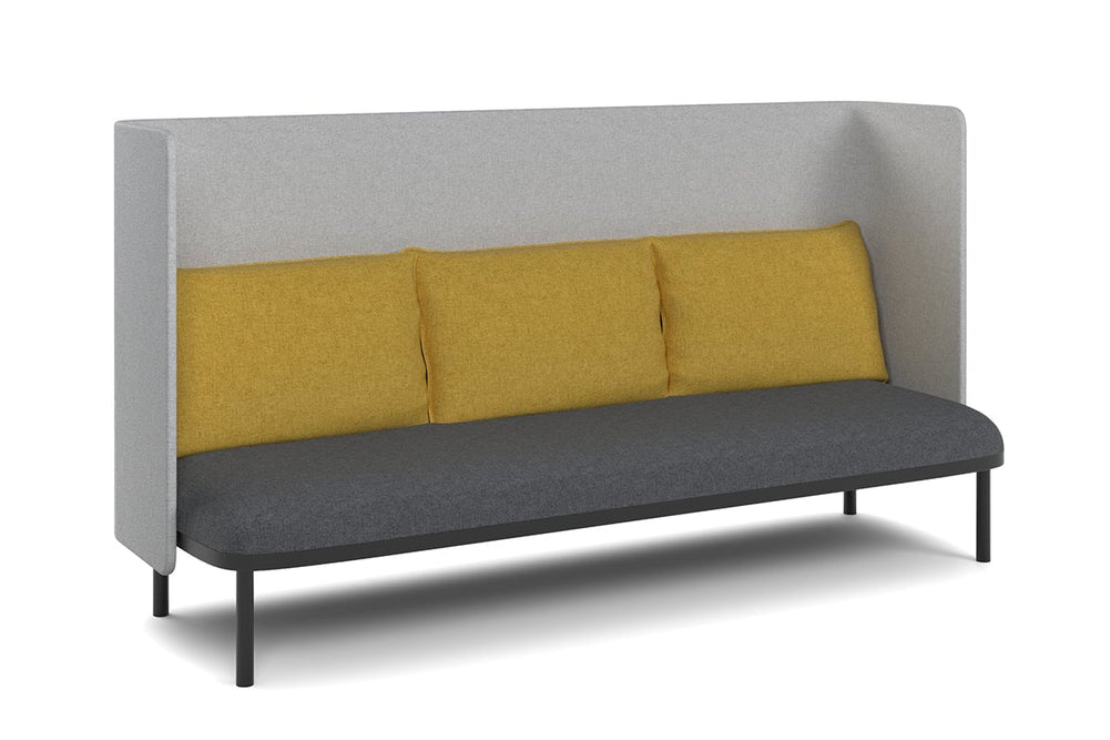 Cozy Triple Seater High Back Lounge with Cushion-yellow  