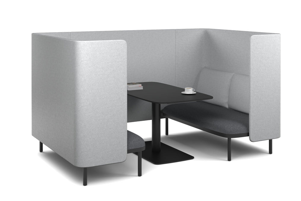 Cozy Two Double Seater Pod Privacy Booth-light grey standard table 