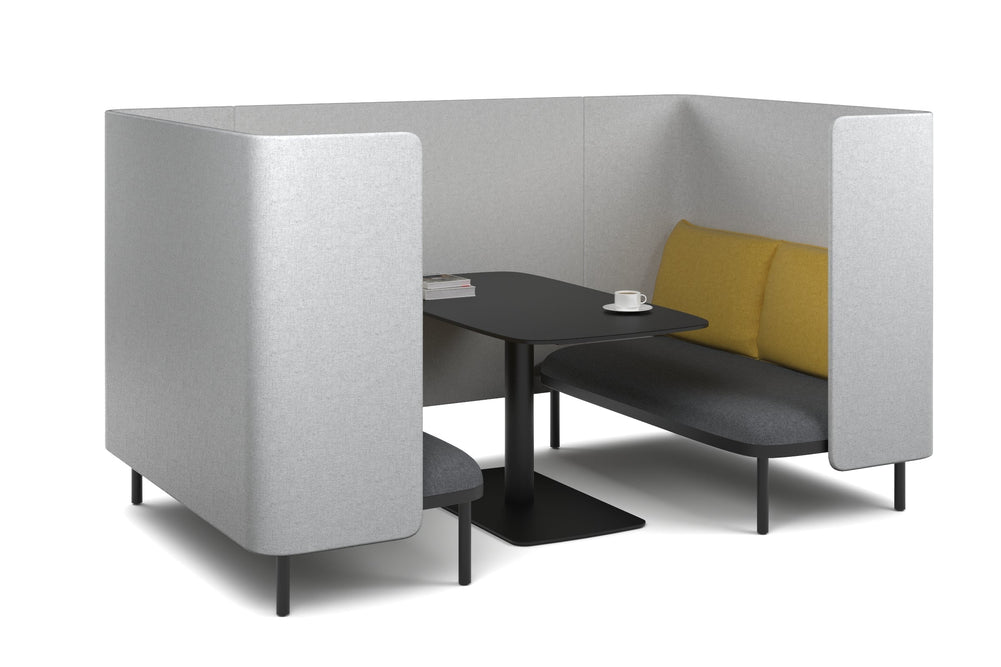 Cozy Two Double Seater Pod Privacy Booth-yellow standard table 