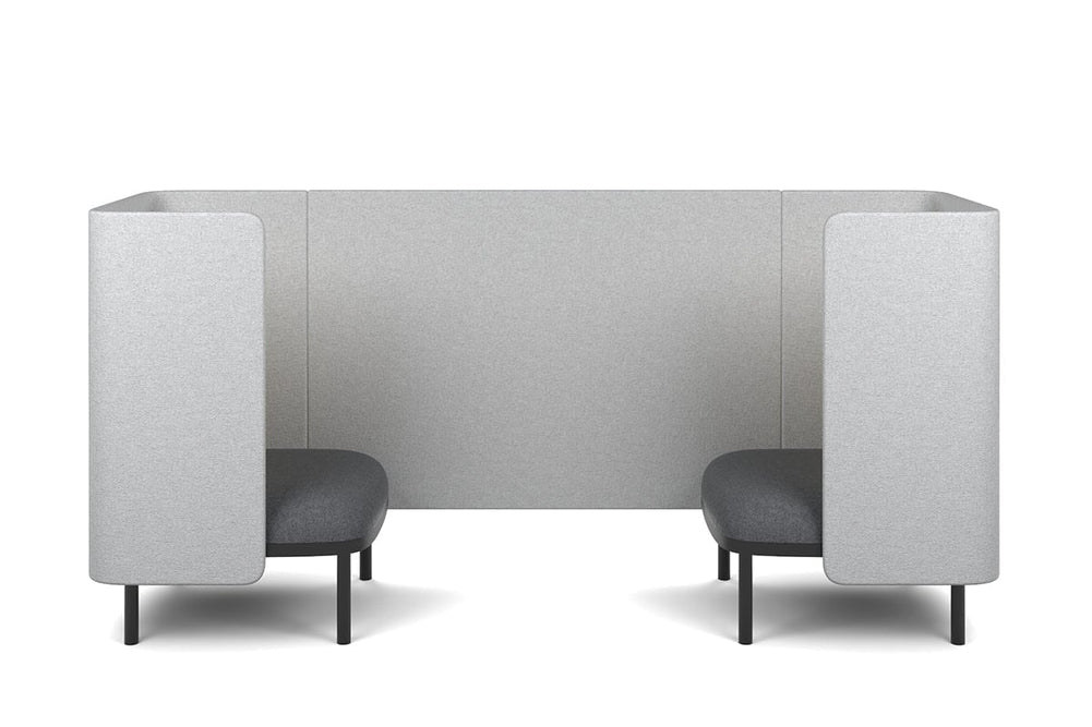 Cozy Two Single Seater Pod Privacy Booth-yellow coffee square table 