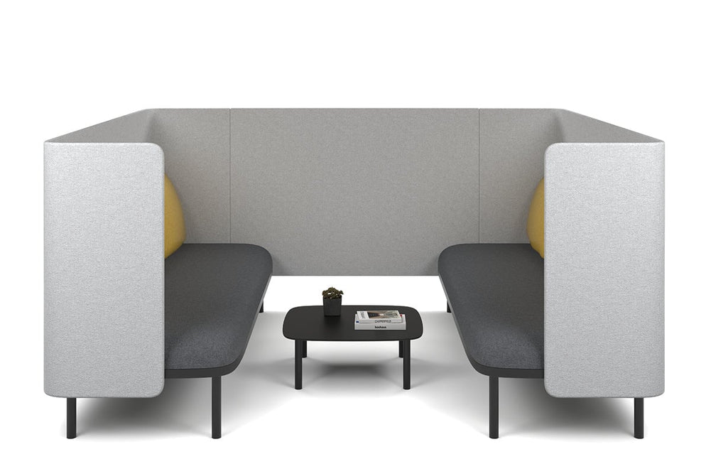 Cozy Two Triple Seater Pod Privacy Booth-yellow standard table 