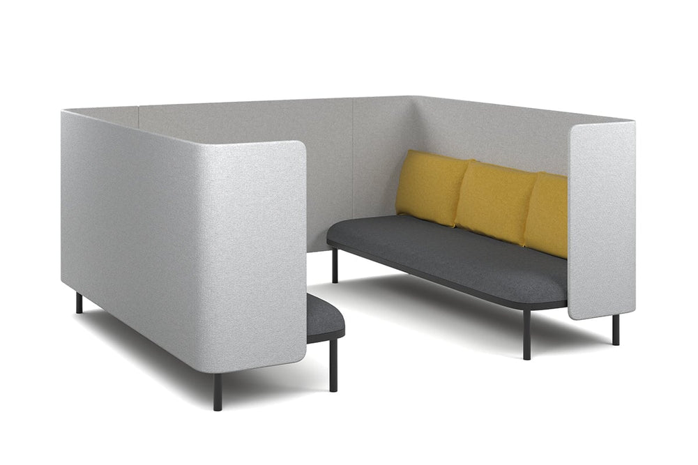Cozy Two Triple Seater Pod Privacy Booth-yellow none 