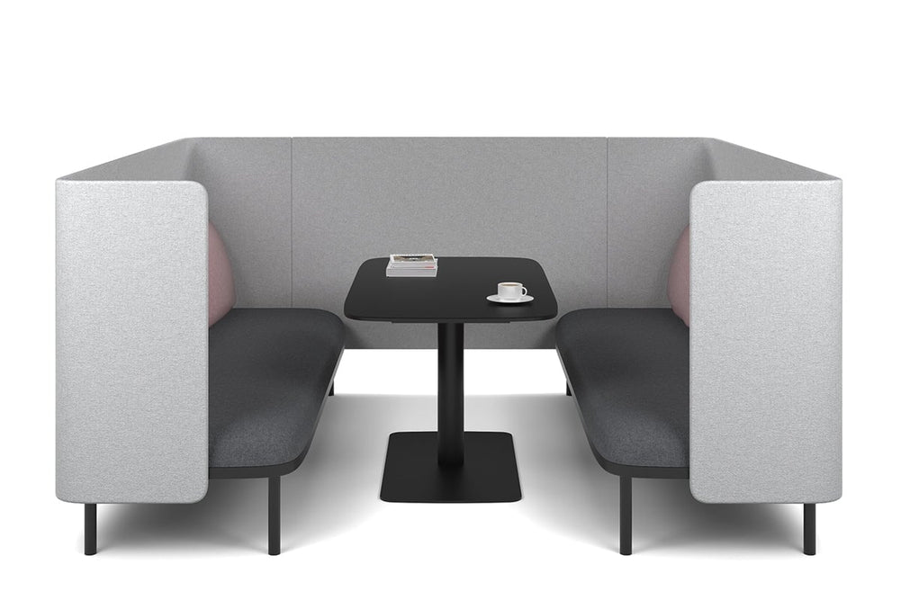 Cozy Two Triple Seater Pod Privacy Booth-yellow standard table 