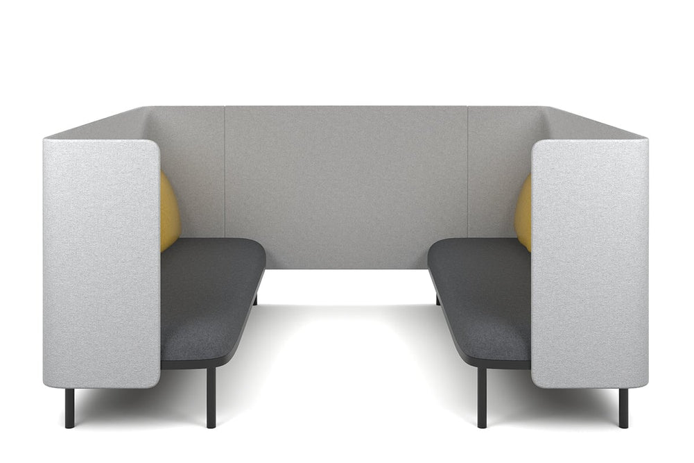 Cozy Two Triple Seater Pod Privacy Booth-yellow standard table 