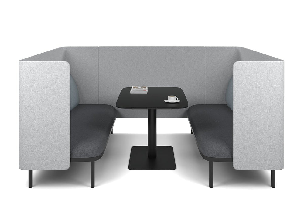 Cozy Two Triple Seater Pod Privacy Booth-yellow standard table 