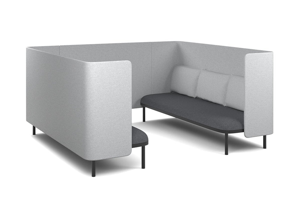 Cozy Two Triple Seater Pod Privacy Booth-light grey none 