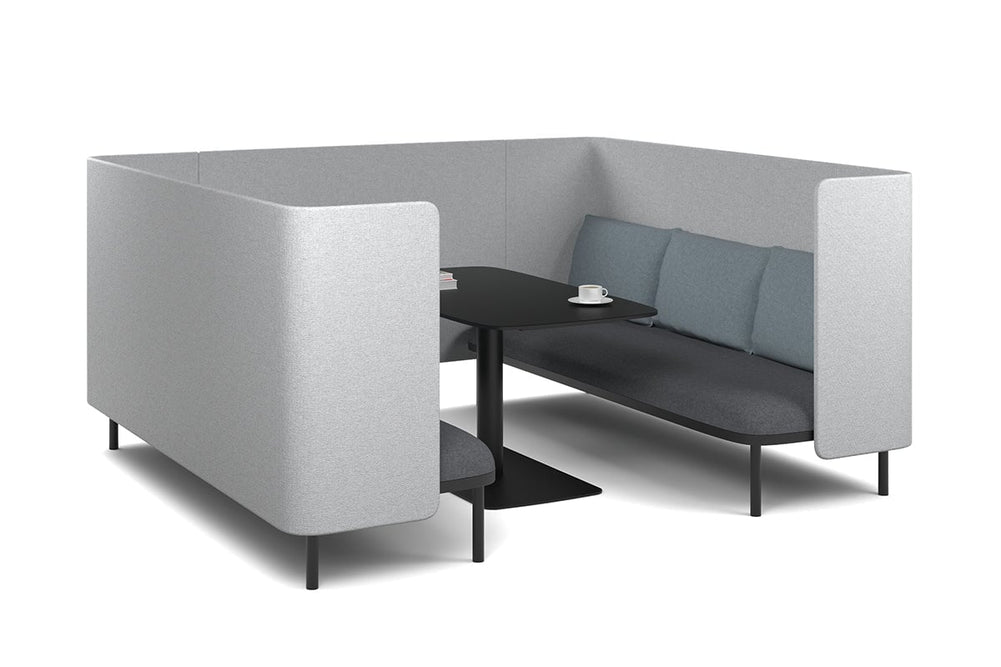 Cozy Two Triple Seater Pod Privacy Booth-light blue standard table 