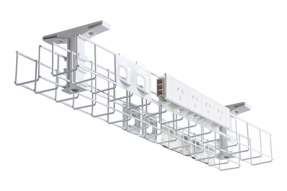 DPG Cable Management Basket Back to Back Metal+Tray Include 2 x 4 Power 4 Data [1250W x 105H]-none none 