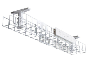 DPG Cable Management Basket Back to Back Metal+Tray Include 2 x 4 Power 4 Data [1550W x 105H] DPG white none none