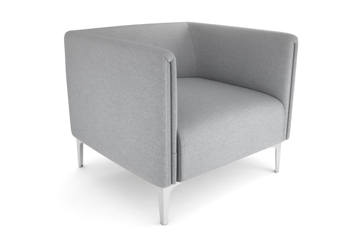 Drej 2.0 Lounge with Square Arms - Single Jasonl chrome leg grey/fabric 