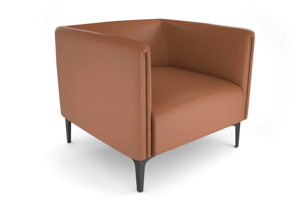 Drej 2.0 Lounge with Square Arms - Single-black leg brown/PU 