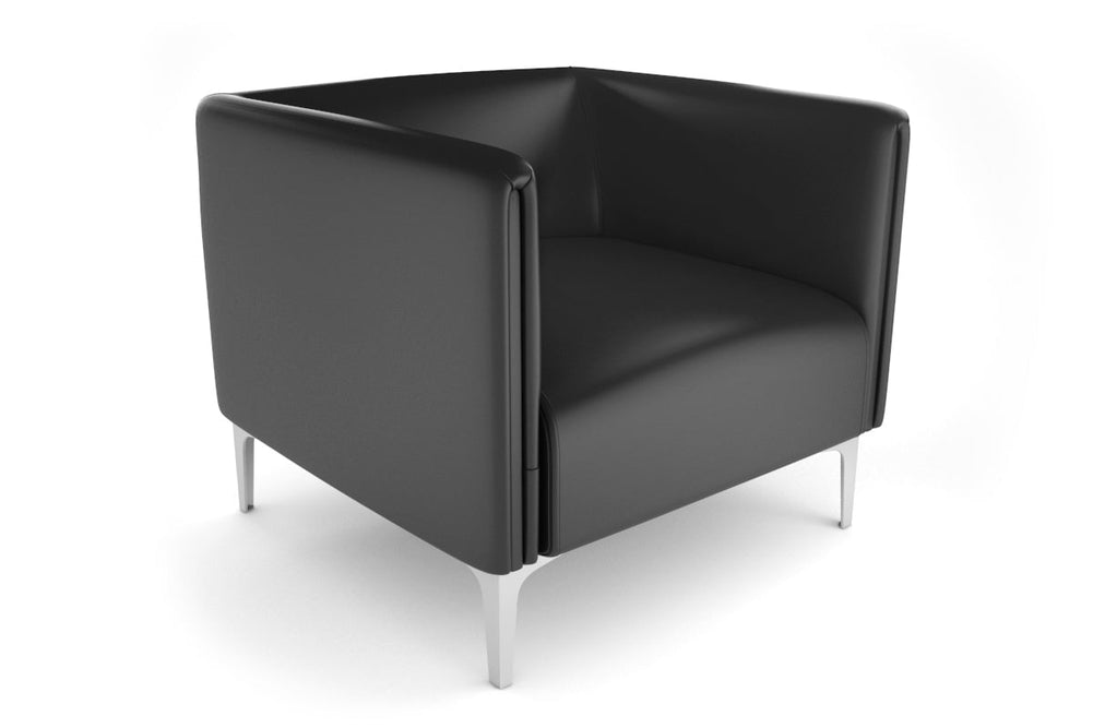 Drej 2.0 Lounge with Square Arms - Single-chrome leg black/PU 
