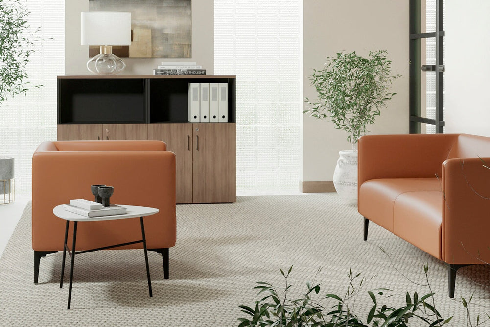 Drej 2.0 Lounge with Square Arms - Single-wood leg grey/fabric 