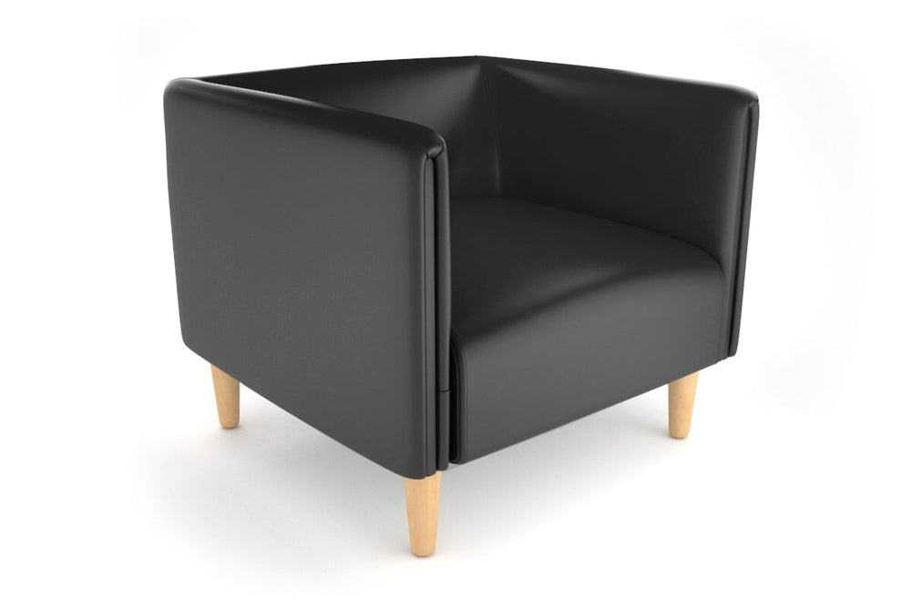 Drej 2.0 Lounge with Square Arms - Single-wood leg black/PU 