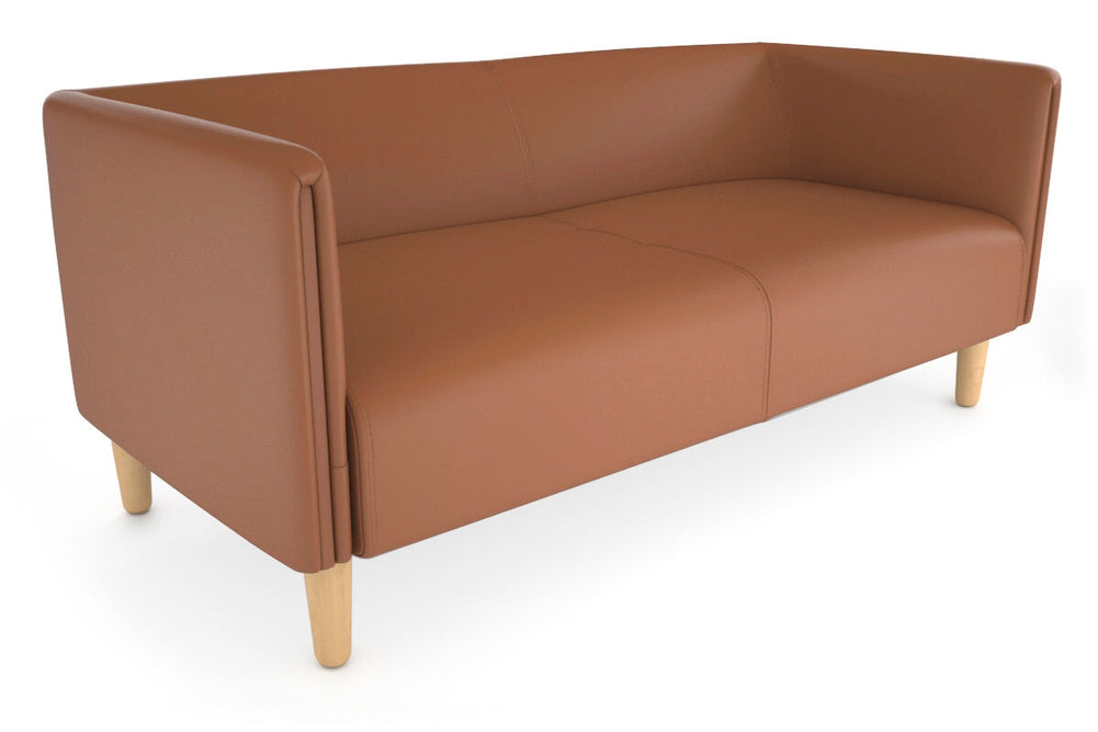 Drej 2.0 Lounge with Square Arms - Triple-wood leg brown/PU 