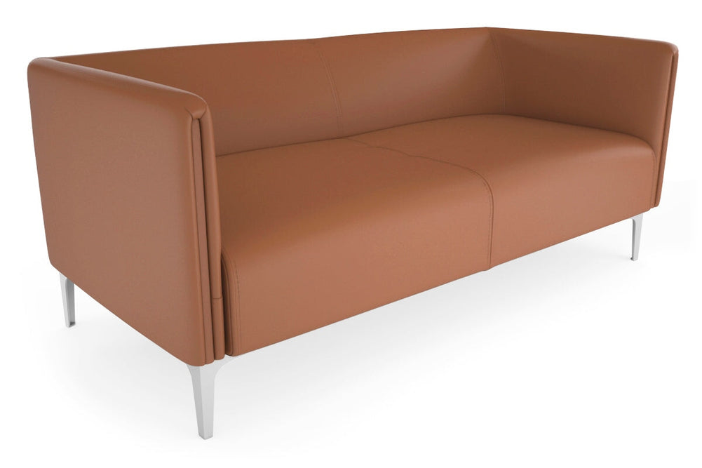 Drej 2.0 Lounge with Square Arms - Triple-chrome leg brown/PU 