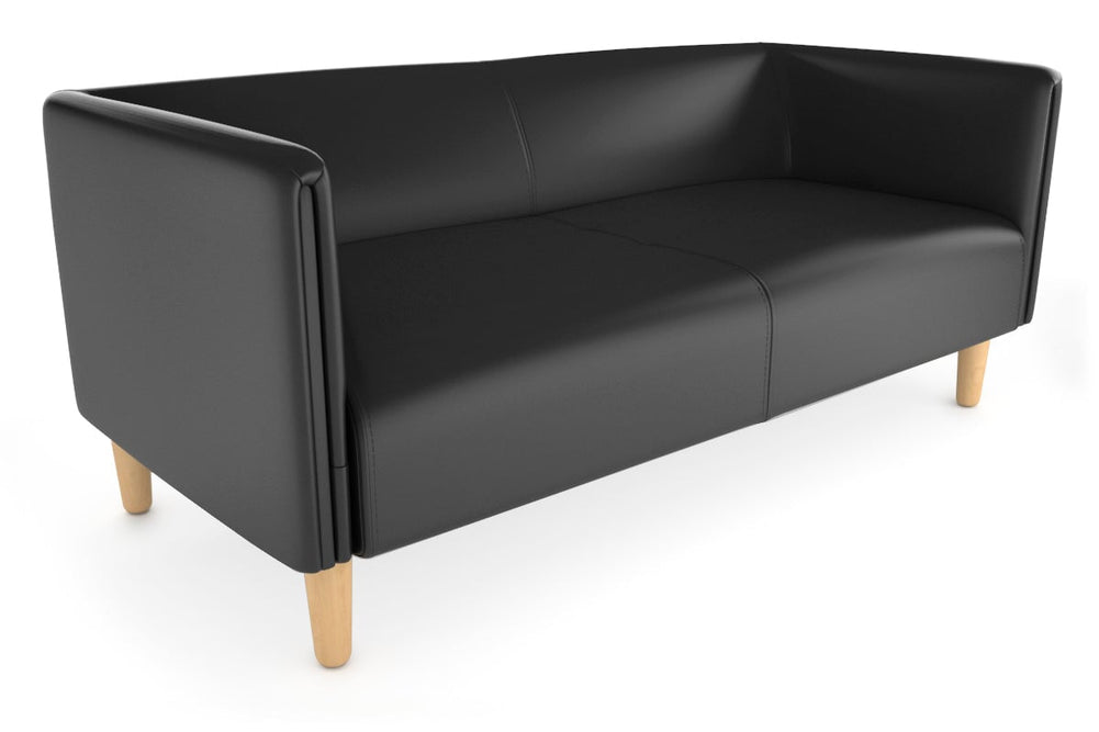 Drej 2.0 Lounge with Square Arms - Triple-wood leg black/PU 