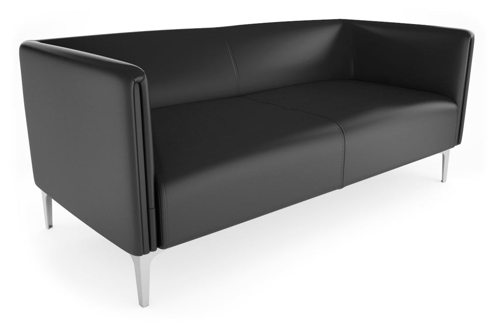 Drej 2.0 Lounge with Square Arms - Triple-chrome leg black/PU 