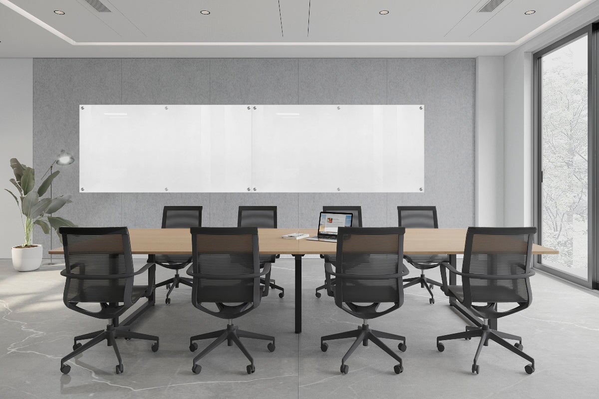 Echo Wall Cover with Integrated Glassboard [5000-6100W x 2800H] Jasonl light grey panel / 4800W x 1200H glassboard 
