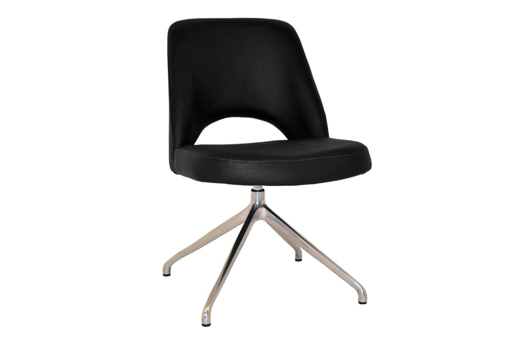 EZ Hospitality Cairo Indoor Armless Chair Metal Base - Trestle-vinyl black  