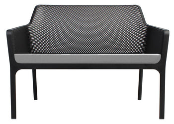 EZ Hospitality Net Outdoor Lounge Chair - Bench with Light Grey Pad EZ Hospitality black 