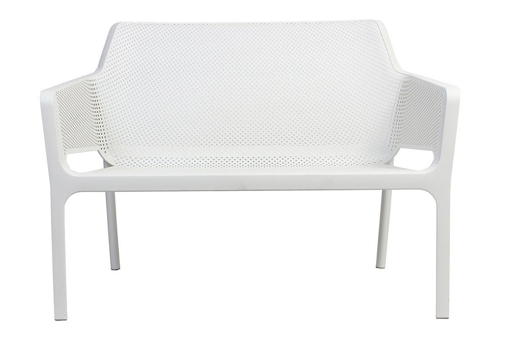 EZ Hospitality Net Outdoor Lounge Chair - Bench-white lightgrey pad 
