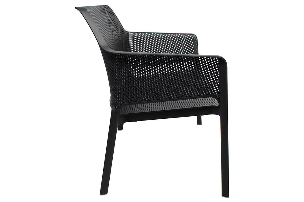 EZ Hospitality Net Outdoor Lounge Chair - Bench-white lightgrey pad 