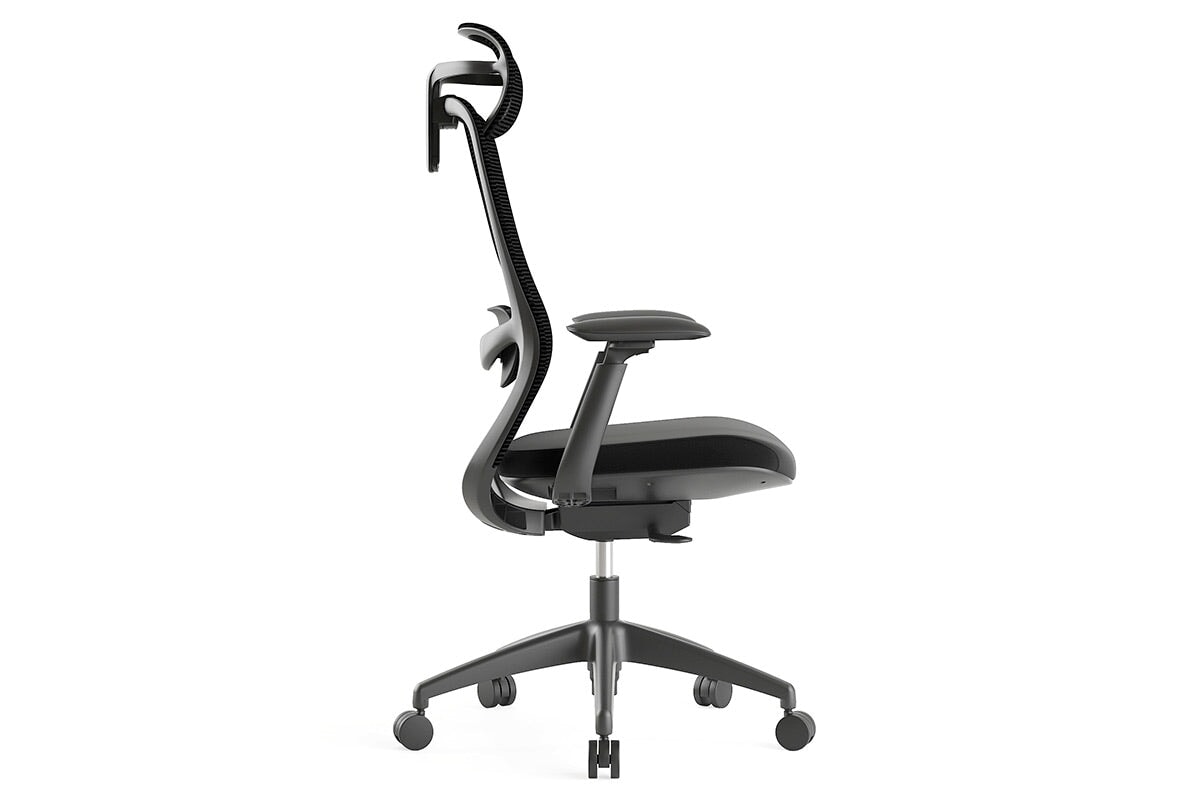 Falcon 2.0 Ergonomic Mesh Office Chair with Headrest-light grey  