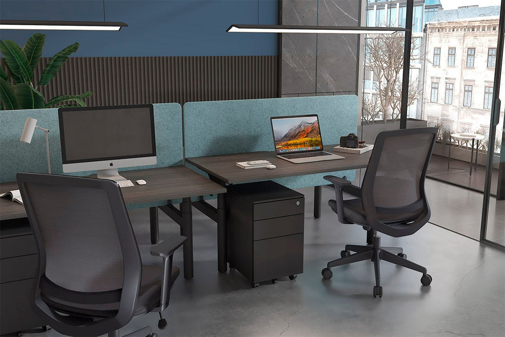 Finch Ergonomic Mesh Office Chair-blue height adjustable arms 