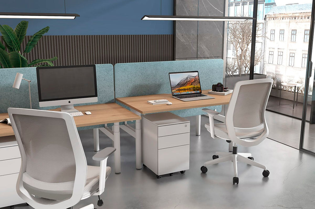 Finch Ergonomic Mesh Office Chair-blue height adjustable arms 