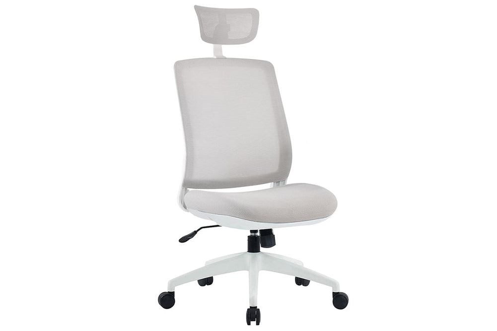 Finch Ergonomic Mesh Chair with Headrest-light grey none 