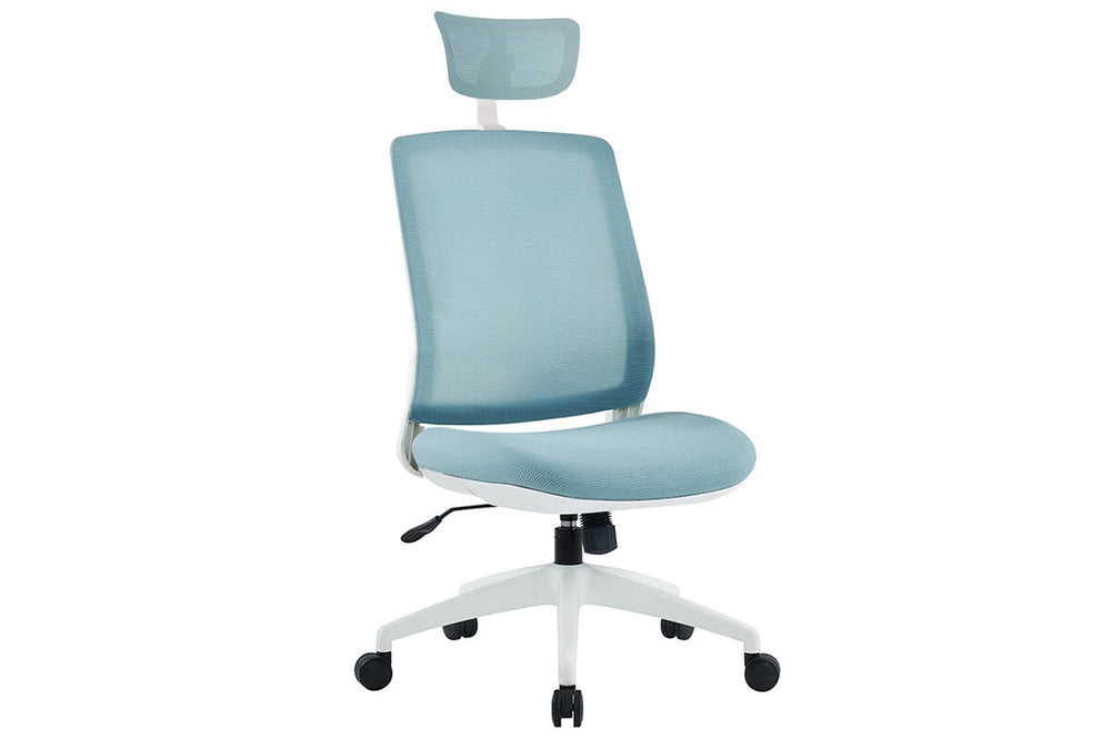 Finch Ergonomic Mesh Chair with Headrest-blue none 