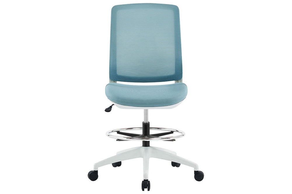 Finch Ergonomic Mesh Drafting Chair-blue height adjustable arms 