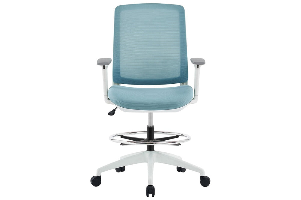 Finch Ergonomic Mesh Drafting Chair-blue height adjustable arms 