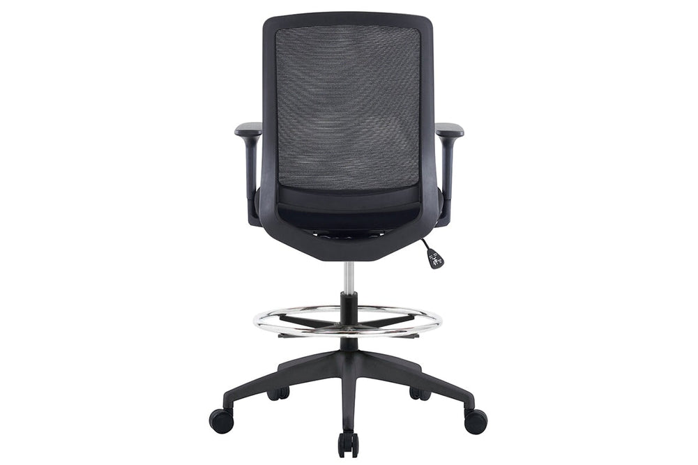 Finch Ergonomic Mesh Drafting Chair-blue height adjustable arms 